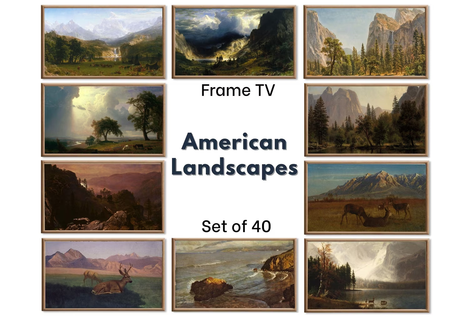 Mountain Wall Art - Samsung Frame TV Art - 40 American Landscape Paintings