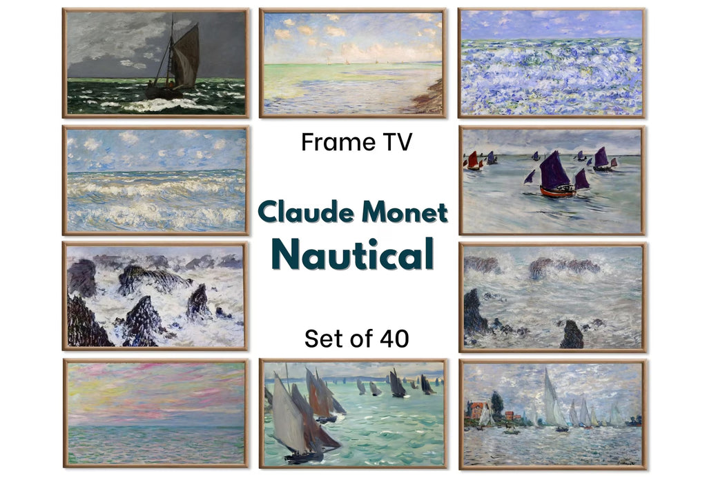 Claude Monet Frame TV Art - Nautical Wall Art - 40 Ocean Paintings for the Frame TV