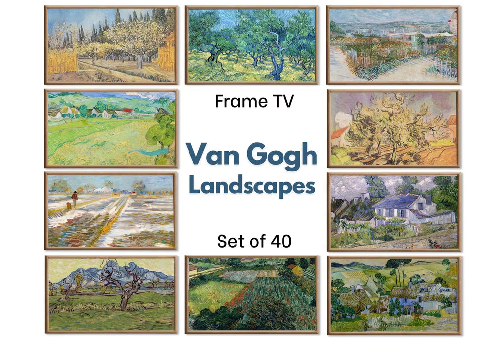 Vincent van Gogh Frame TV Art - Antique Oil Paintings - Landscape Wall Art Set of 40