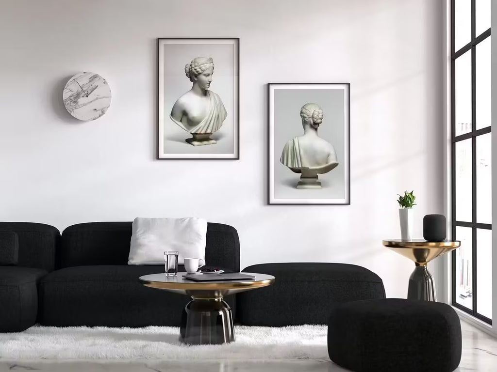 2 Pieces Wall Art, Woman Greek Bust Statue Set of 2 Prints.