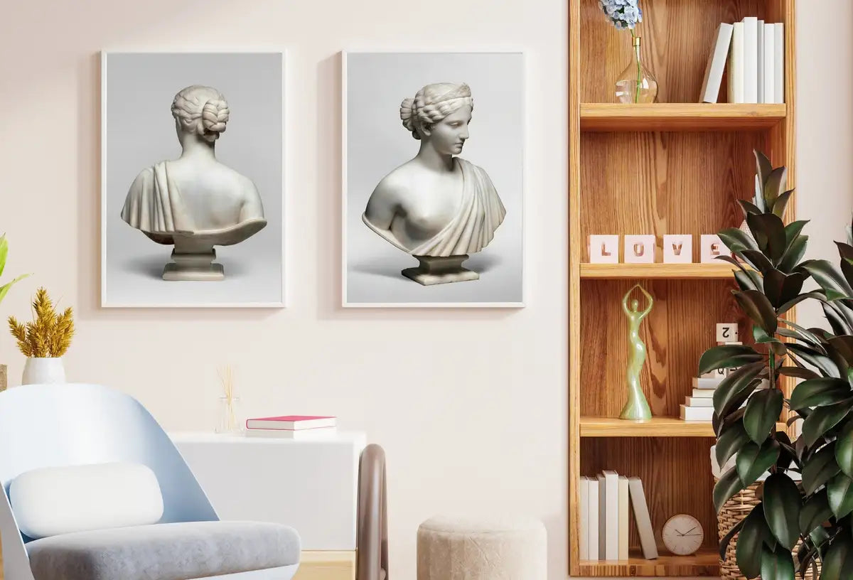 2 Pieces Wall Art, Woman Greek Bust Statue Set of 2 Prints. Printable, Digital Download Greek Mythology Art. Aesthetic Room Decor, Sculpture – Printable Wall Art Set (Digital Download) – Digital Download