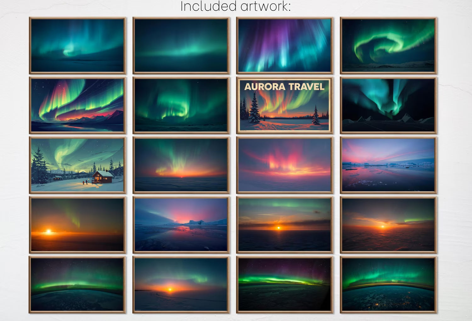 Aurora & Winter Skies Frame TV Art - Northern Lights Digital Wall Art for Samsung Frame TV