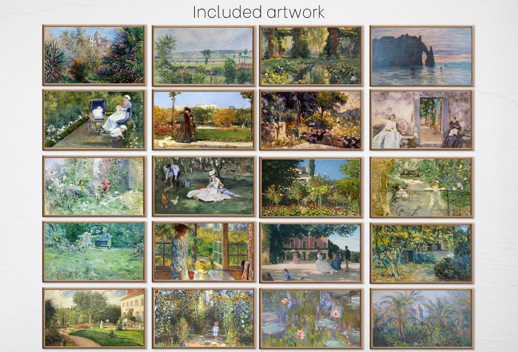 Frame TV Art | French Country Decor | Monet and Impressionist Art | 40 Garden Paintings