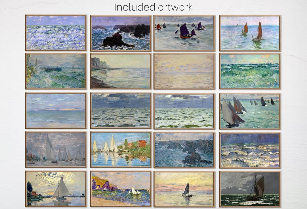 Claude Monet Frame TV Art - Nautical Wall Art - 40 Ocean Paintings for the Frame TV