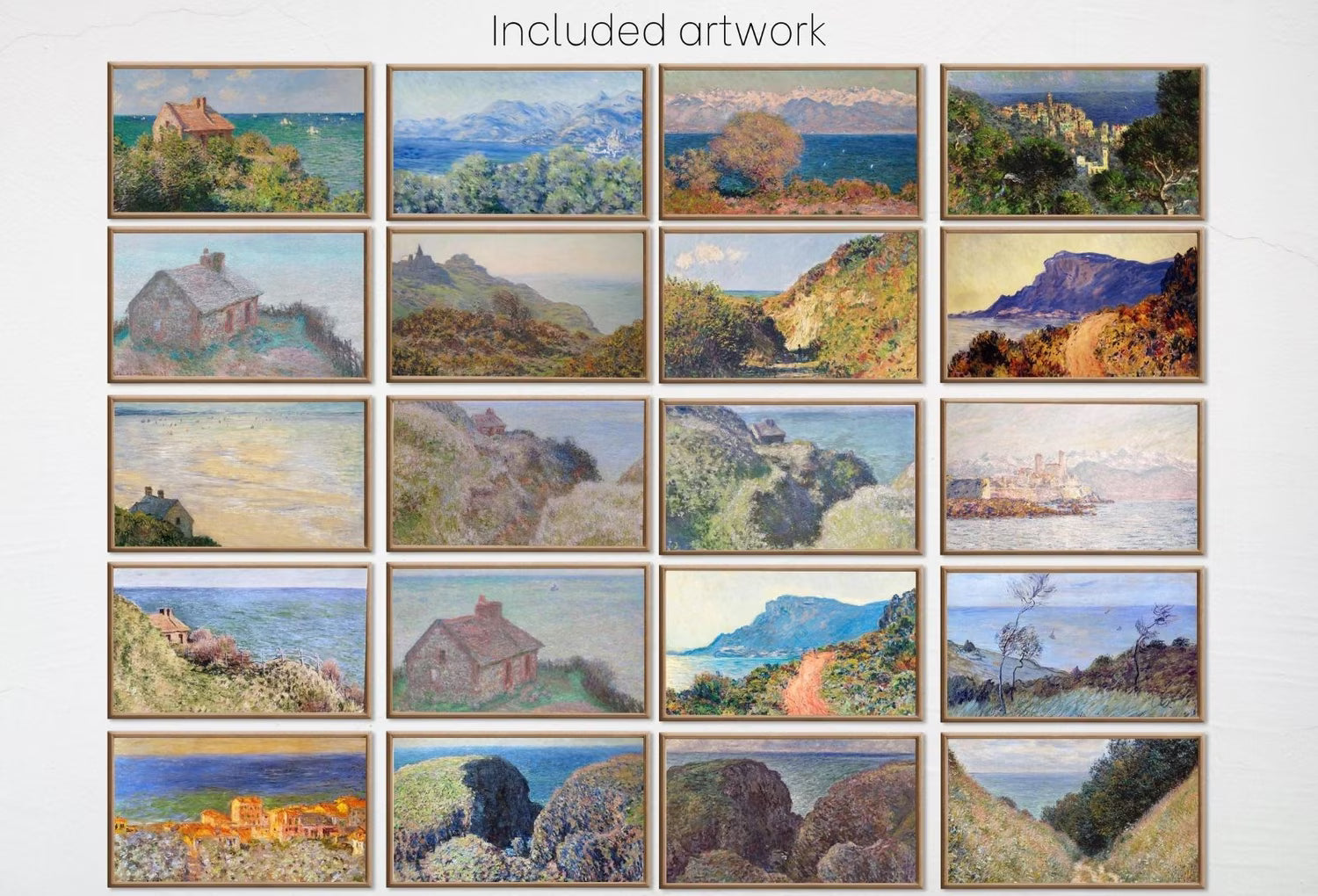 Monet Coastal Art for Samsung TV Frame - Landscape Painting Set of 40
