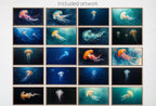 Jellyfish Samsung Frame TV Art - Nautical Decor Unique Wall Art - Ocean Art Set of 40 Paintings