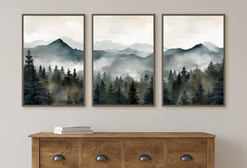 3 Piece Wall Art. Mountain Wall Art. Gallery Wall Set. Watercolor Mountain Prints. Set of 3 Prints. Landscape Print Set. Modern Home Decor – Printable Wall Art Set (Digital Download) – Digital Download