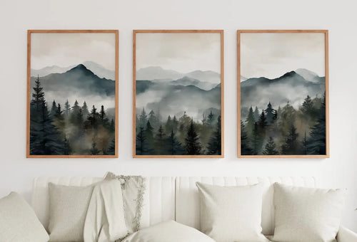3 Piece Wall Art. Mountain Wall Art. Gallery Wall Set. Watercolor Mountain Prints. Set of 3 Prints. Landscape Print Set. Modern Home Decor – Printable Wall Art Set (Digital Download) – Digital Download