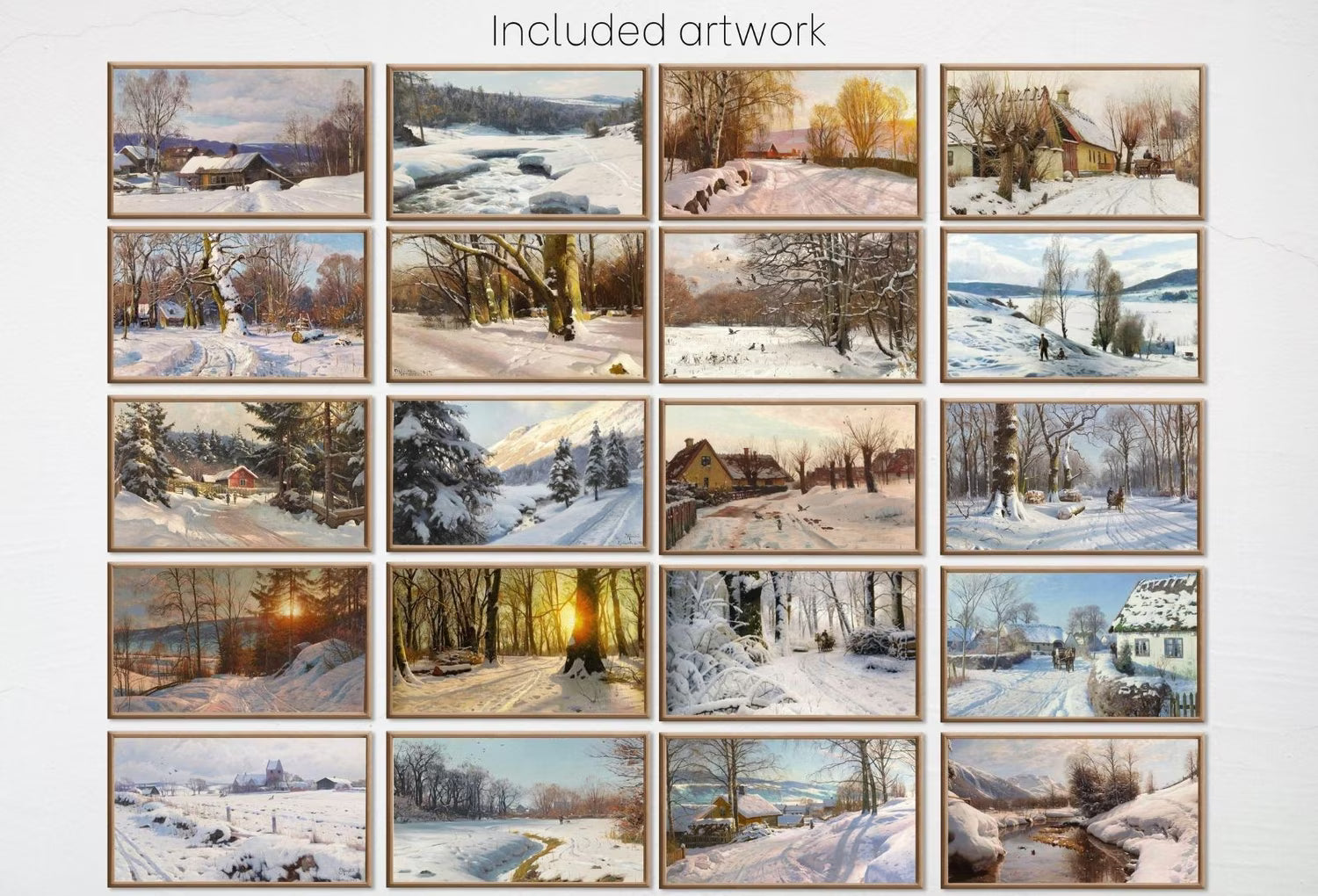 Frame TV Vintage Oil Paintings Winter Art - Nature wall Art