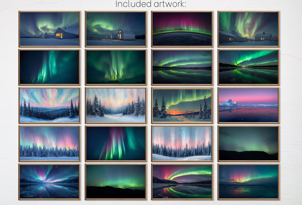 Aurora & Winter Skies Frame TV Art - Northern Lights Digital Wall Art for Samsung Frame TV