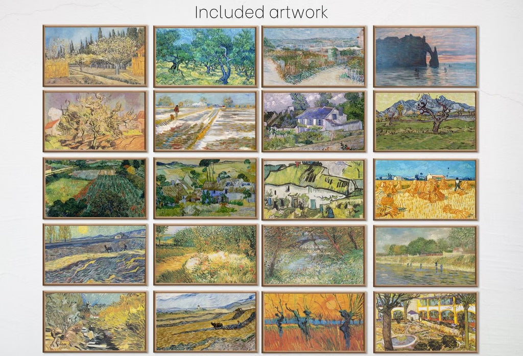 Vincent van Gogh Frame TV Art - Antique Oil Paintings - Landscape Wall Art Set of 40