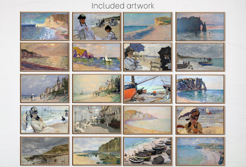 Frame TV Art Monet Beach Paintings - Claude Monet Coastal Wall Art