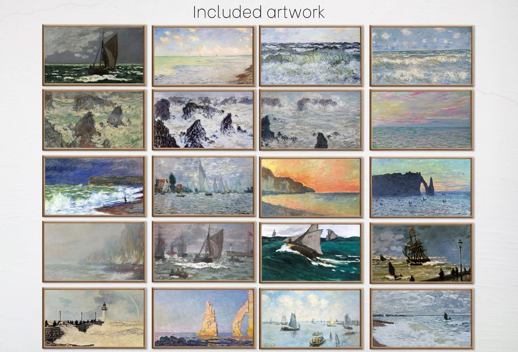Claude Monet Frame TV Art - Nautical Wall Art - 40 Ocean Paintings for the Frame TV