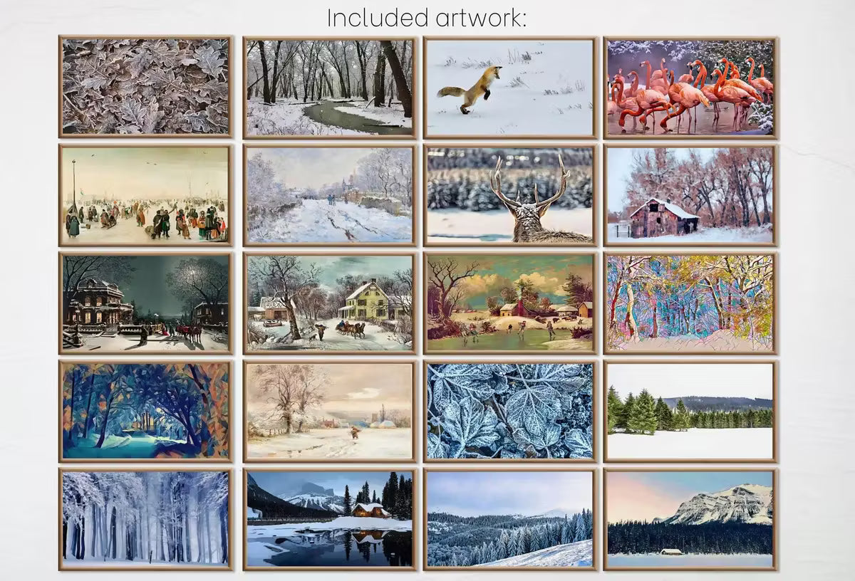 4 Seasons Samsung Frame TV Art – 160 4K Digital Wall Art Set | Autumn, Winter, Spring, Summer Landscape Decor – Frame TV Art Set