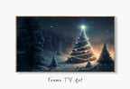 Samsung Frame TV Art 4k Forest Landscape w/ Christmas Tree. Holiday Scene Frame TV Art. Winter Landscape Painting. Frame TV Digital Download