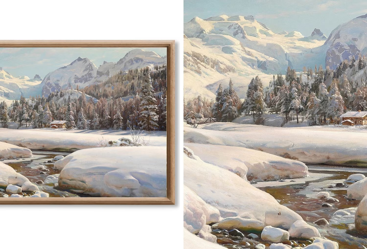 Frame TV Vintage Oil Paintings Winter Art - Nature wall Art