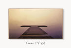Samsung Frame TV Art 4K Peaceful Wooden Jetty in Calm Waters Digital Painting. Pier Landscape Wall Decor. Instant Download Art for Frame TV
