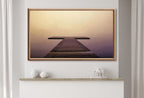 Samsung Frame TV Art 4K Peaceful Wooden Jetty in Calm Waters Digital Painting. Pier Landscape Wall Decor. Instant Download Art for Frame TV