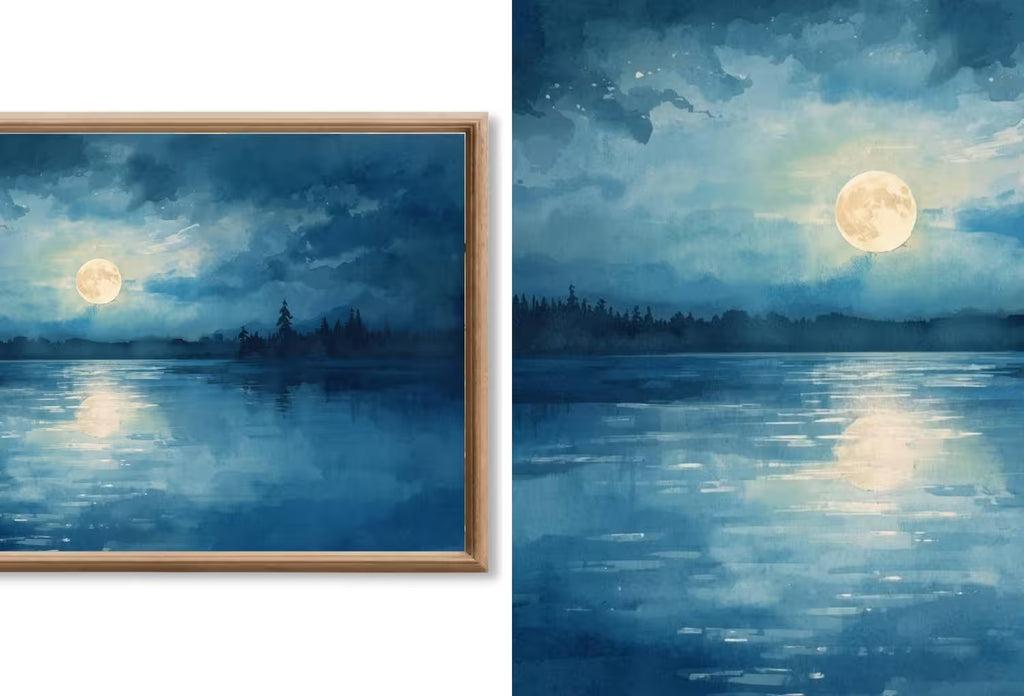 Samsung Frame TV Art - Original Paintings - Sun and Moon Digital Download - 40 Frame TV Art