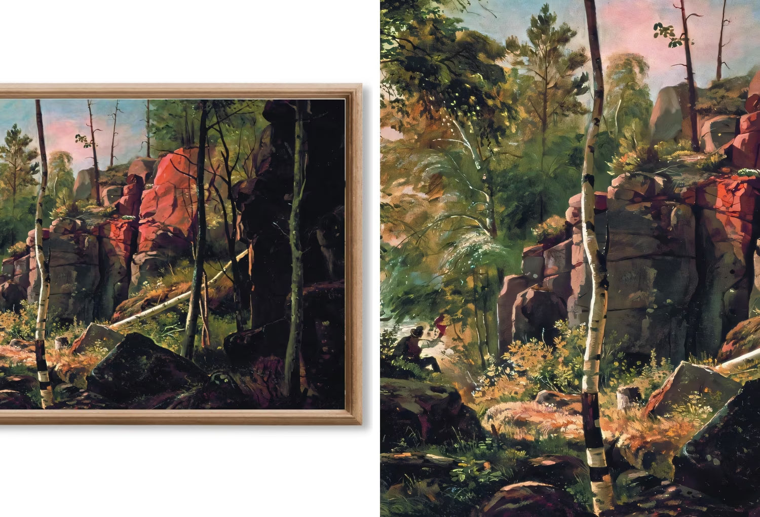 Forest Paintings Nature Wall Art - Samsung Frame TV Art - Vintage oil Paintings Set of 40