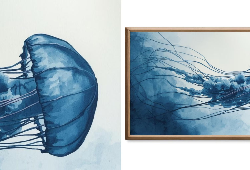 Jellyfish Samsung Frame TV Art - Nautical Decor Unique Wall Art - Ocean Art Set of 40 Paintings