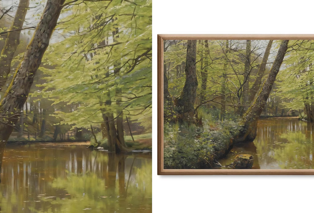 Forest Paintings Frame TV Art - Vintage Artworks - Nature Wall Art Set of 40