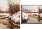 Frame TV Vintage Oil Paintings Winter Art - Nature wall Art