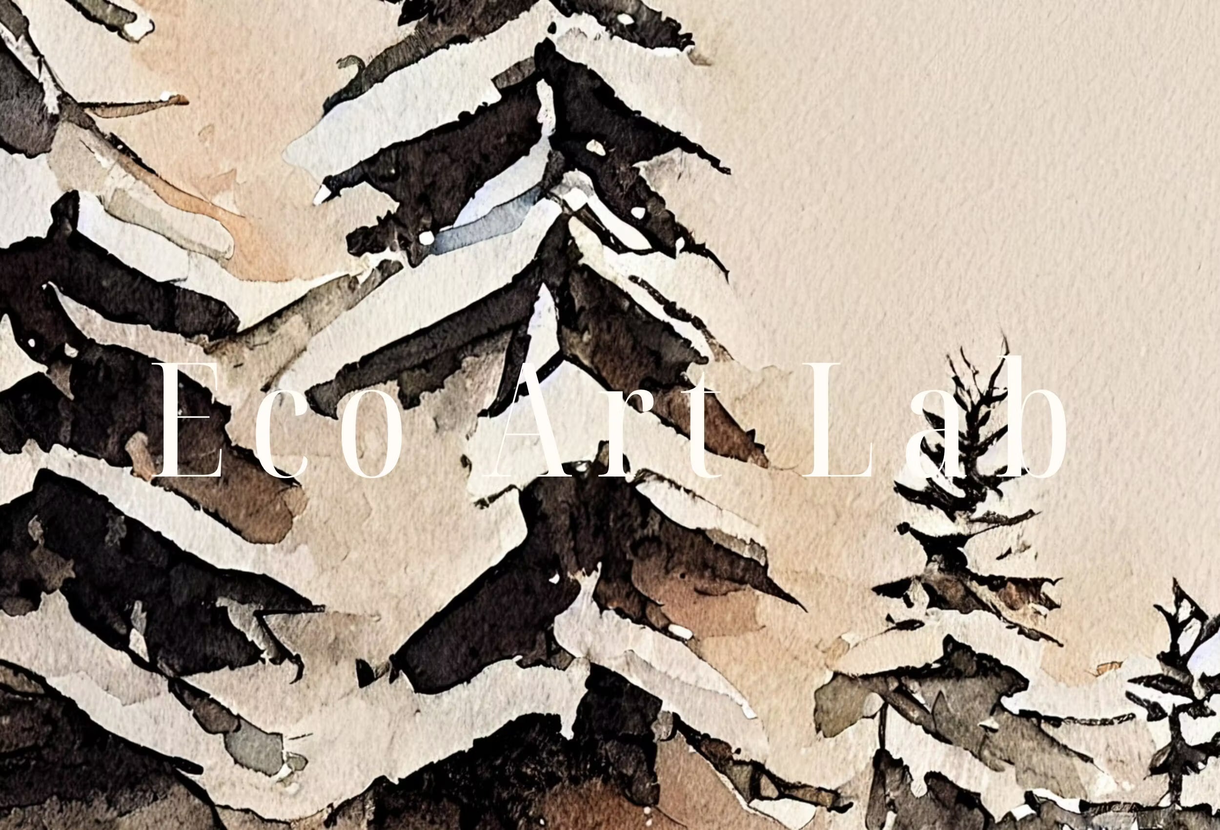 Samsung Frame TV Art 4K Winter Forest Landscape Watercolor Painting. Instant Download Minimalist Winter Art for Frame TV. Nature Art for TV