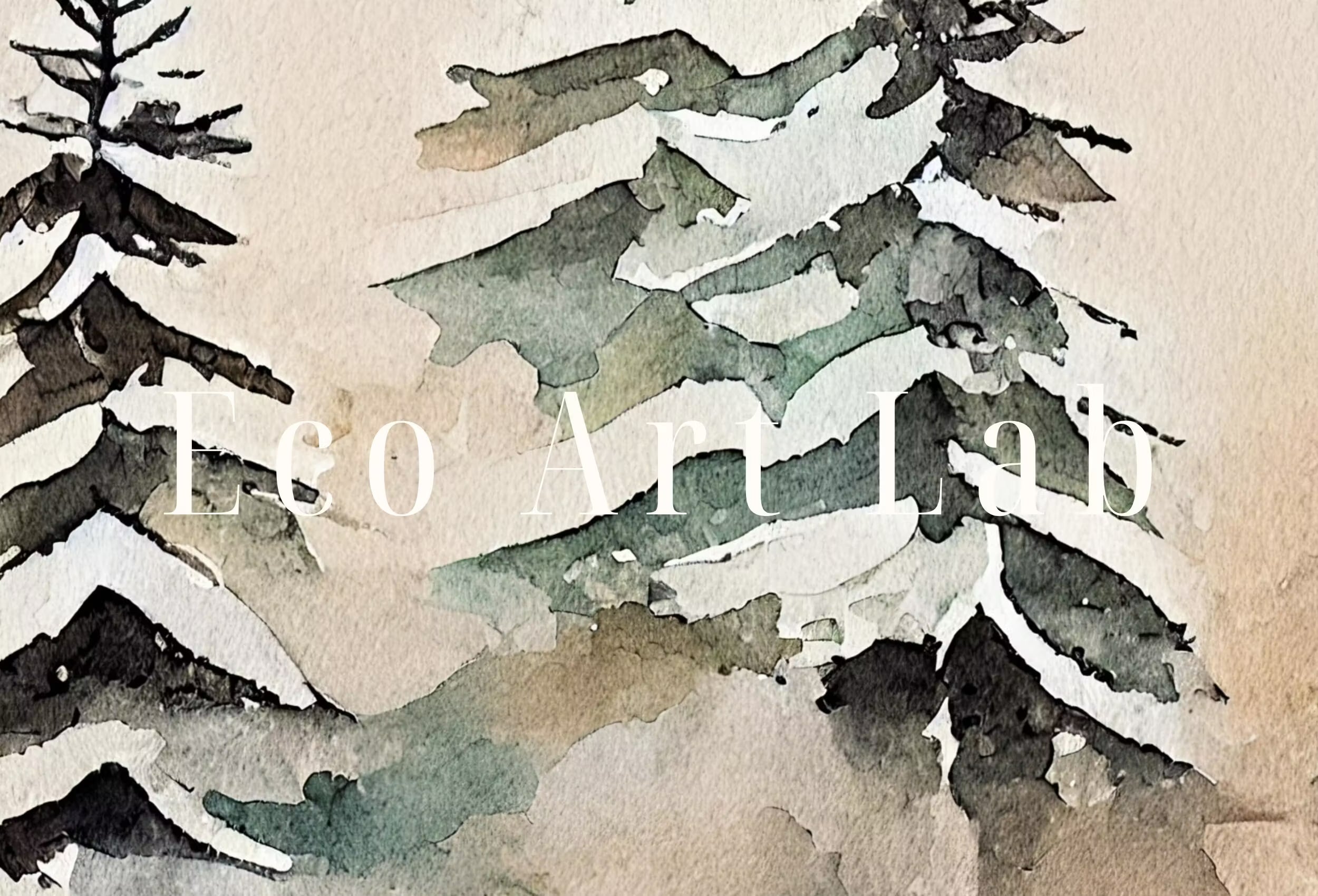 Samsung Frame TV Art 4K Winter Forest Landscape Watercolor Painting. Instant Download Minimalist Winter Art for Frame TV. Nature Art for TV