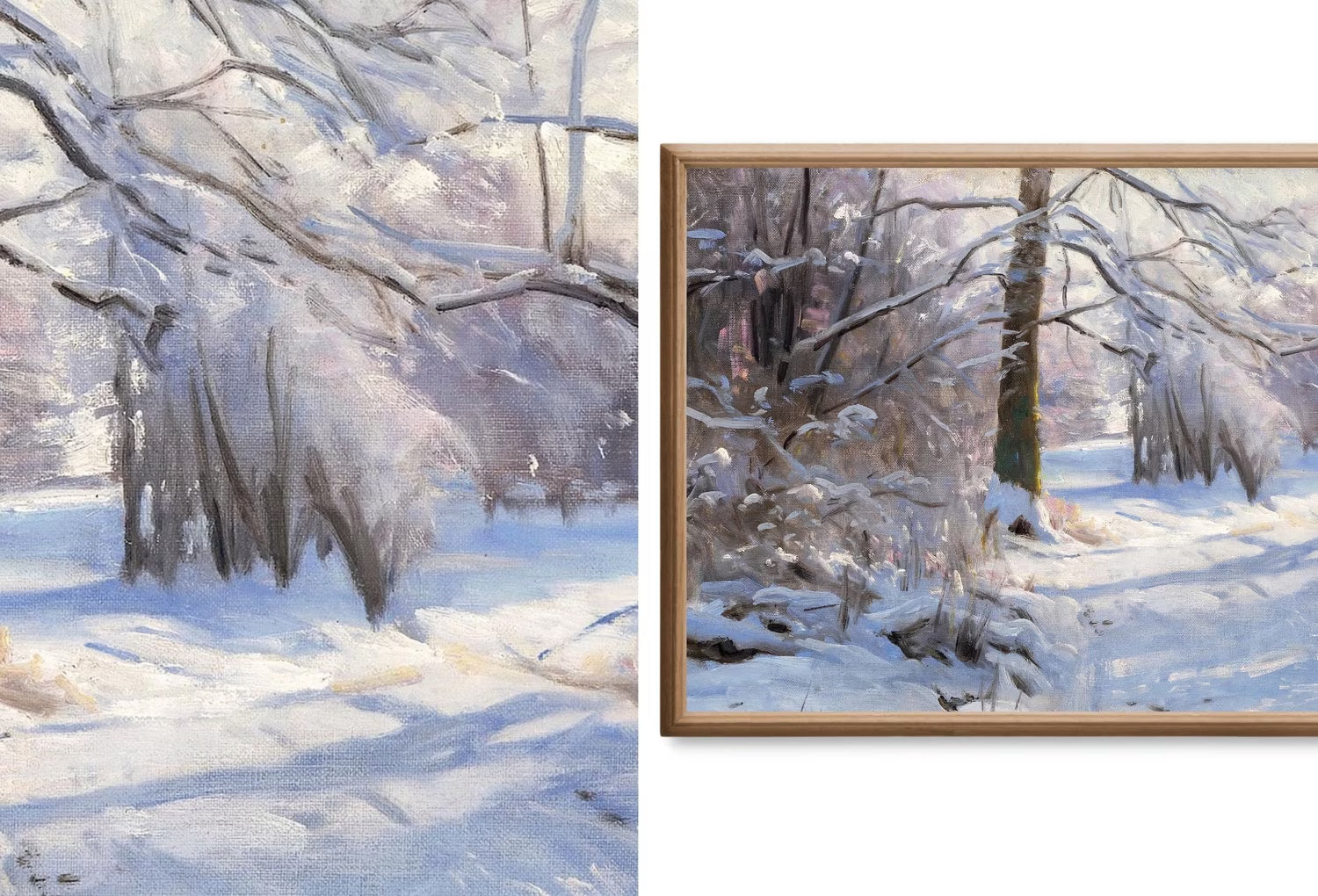Frame TV Vintage Oil Paintings Winter Art - Nature wall Art