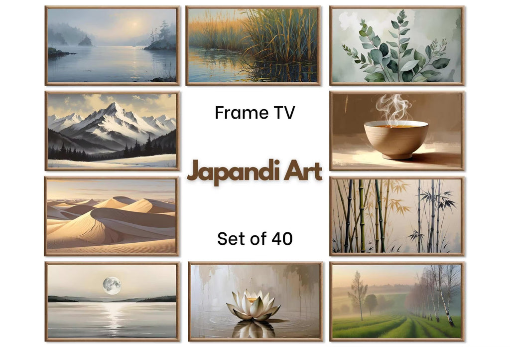 Japandi Wall Art — Frame TV Art for Samsung Frame TV, 40 Neutral Wall Art
