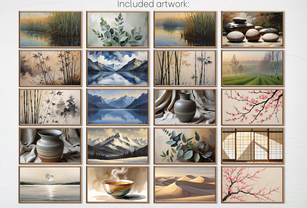 Japandi Wall Art — Frame TV Art for Samsung Frame TV, 40 Neutral Wall Art