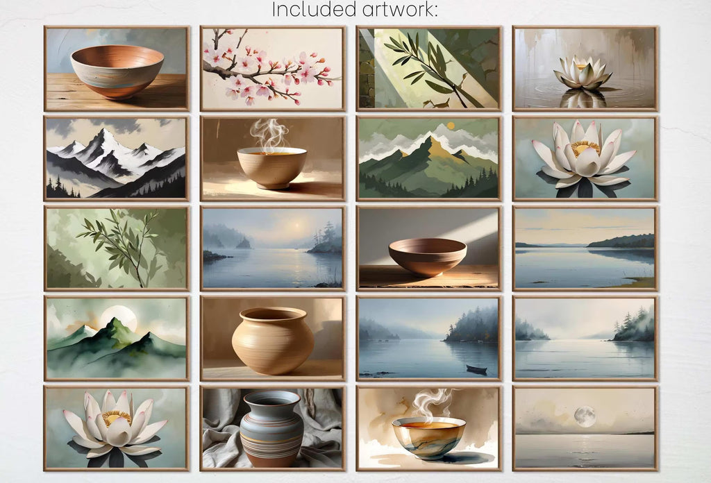 Japandi Wall Art — Frame TV Art for Samsung Frame TV, 40 Neutral Wall Art