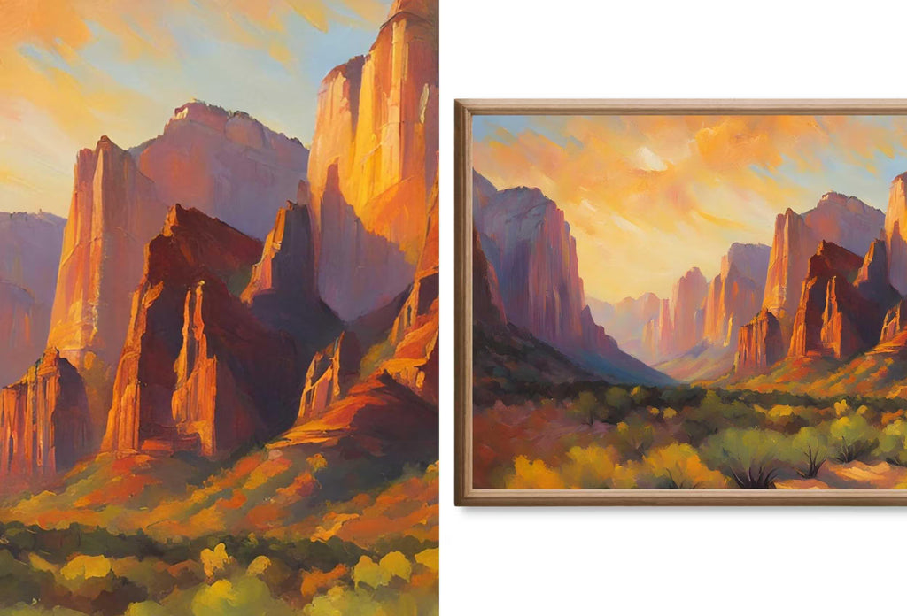 National Parks Frame TV Art  - Yellowstone, Yosemite Original Paintings - Samsung Frame TV Nature Wall Art