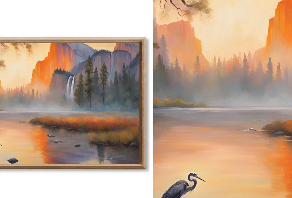 National Parks Frame TV Art  - Yellowstone, Yosemite Original Paintings - Samsung Frame TV Nature Wall Art
