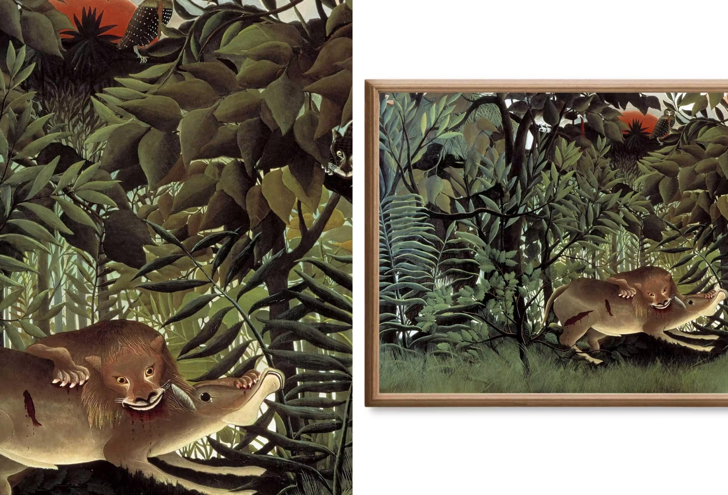 Frame TV Art -  Henri Rousseau Primitive Decor  | Botanical Wall Art |  Tropical Art Set of 40 for The Frame TV