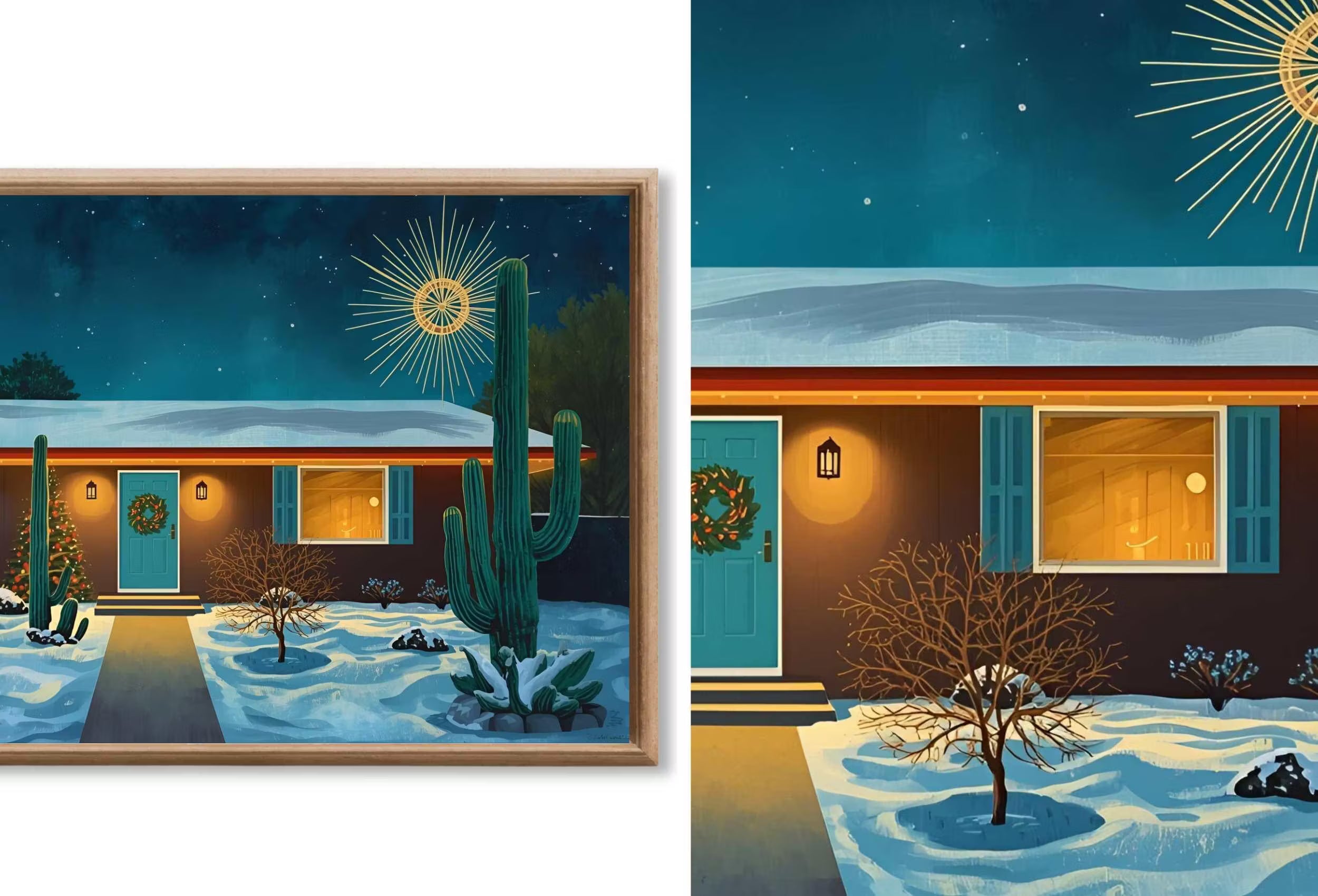 Mid Century Modern Christmas Frame TV Art | MCM Christmas decor for Samsung Frame TV, Retro & Vintage