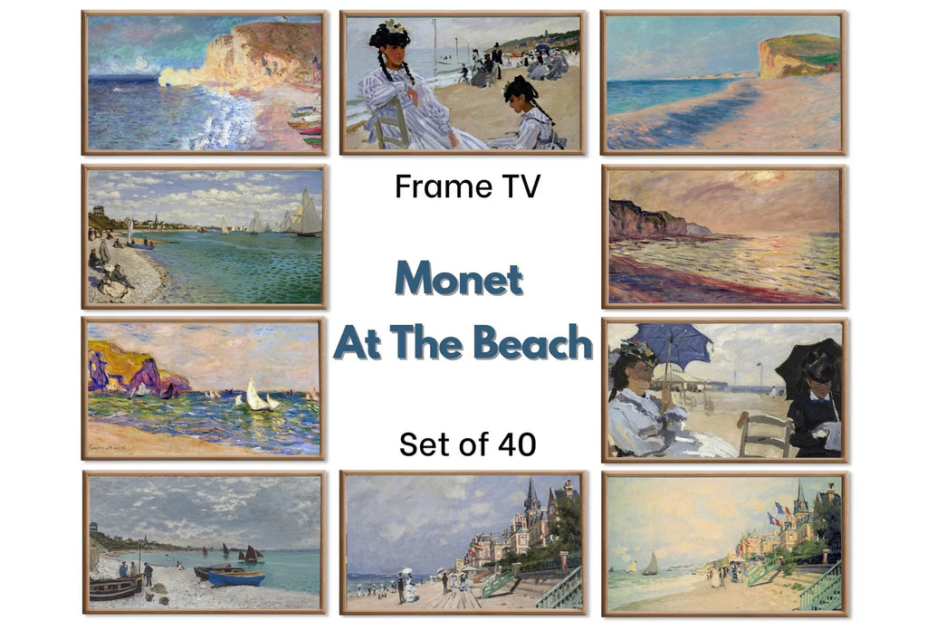 Frame TV Art Monet Beach Paintings - Claude Monet Coastal Wall Art