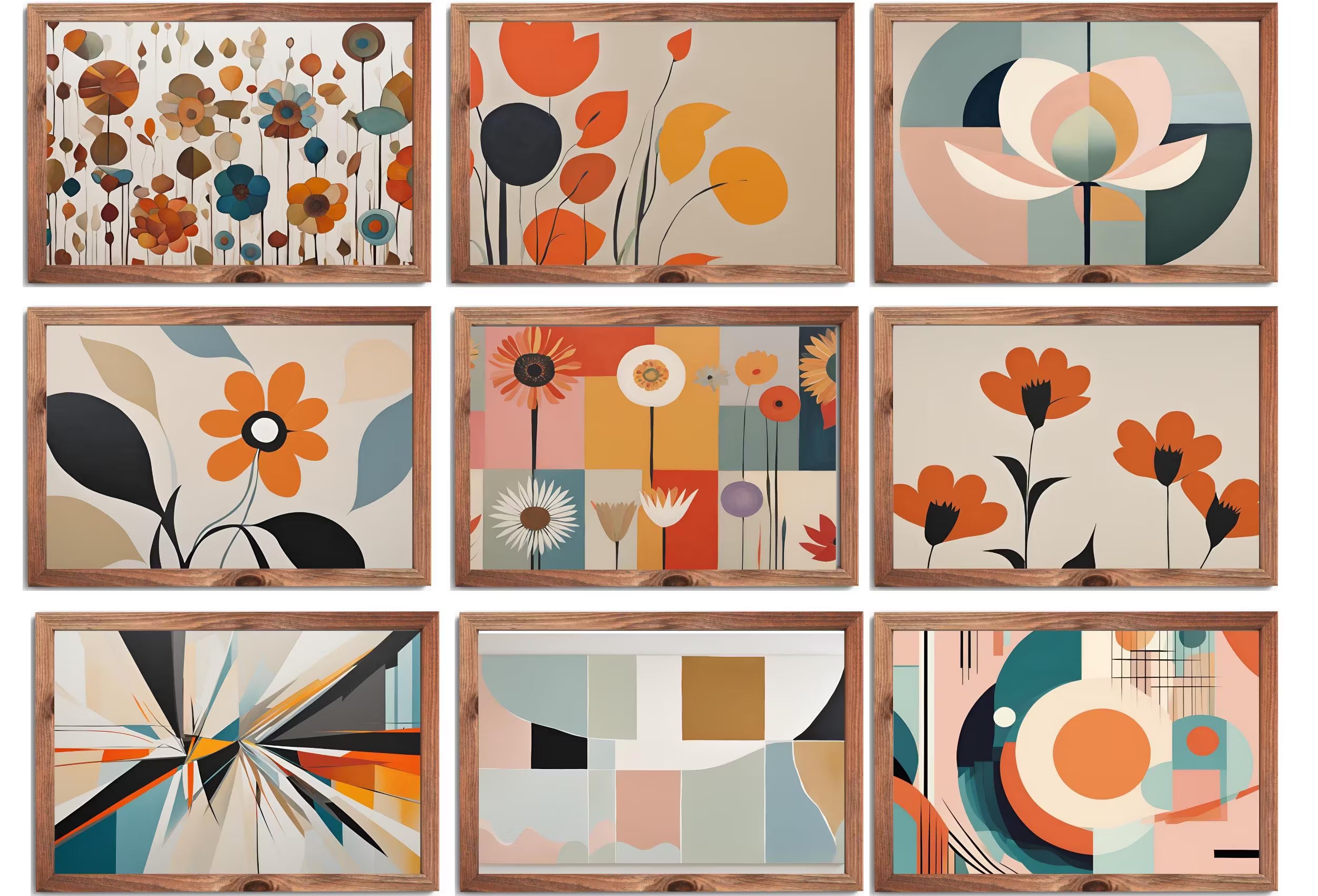 Mid Century Modern Digital Wall Art - MCM Decor Original Paintings