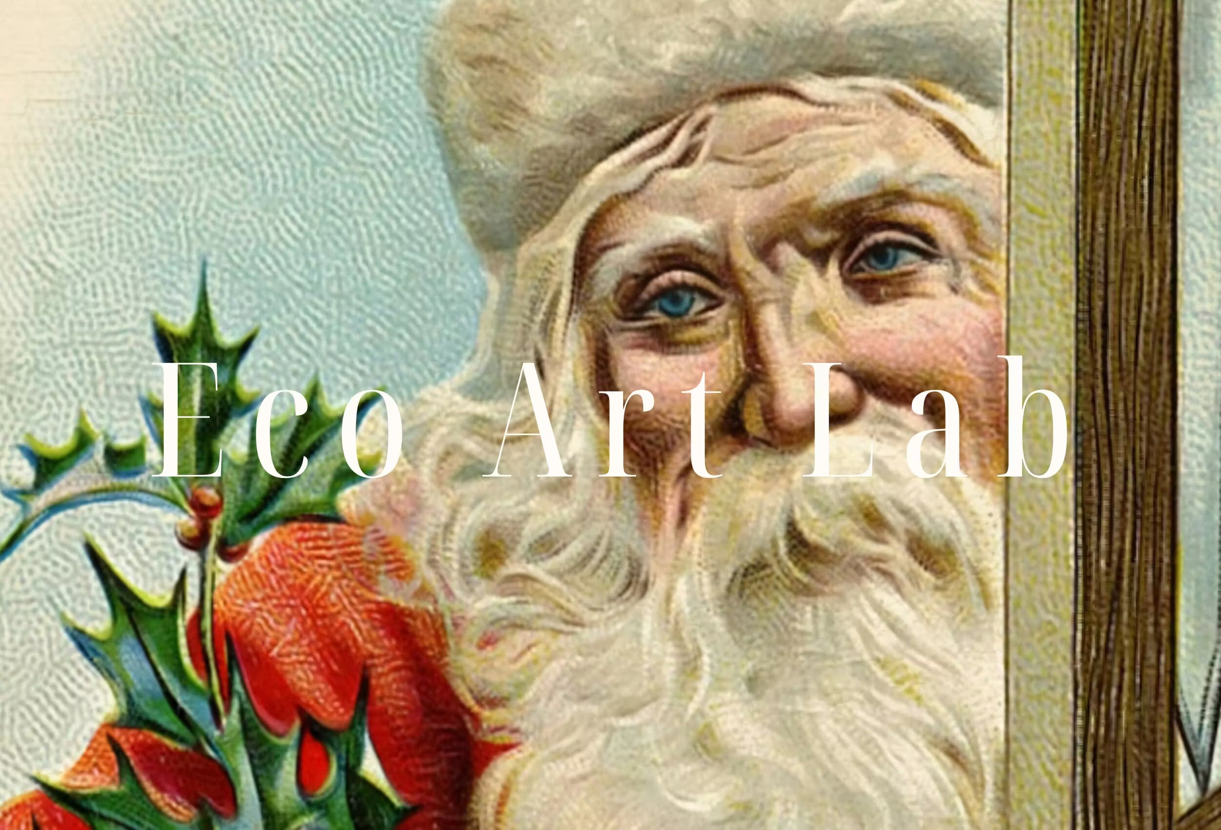 Christmas Greetings Vintage Postcard With Santa Claus