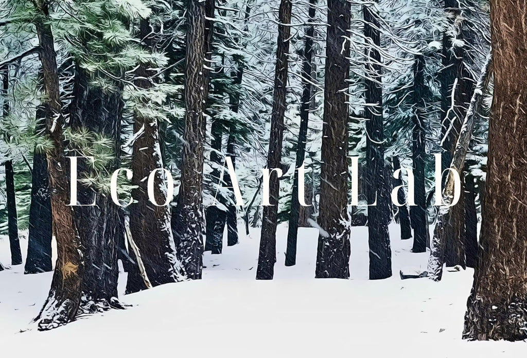 Snowy Winter Forest Print. Printable Art. Christmas Wall Art