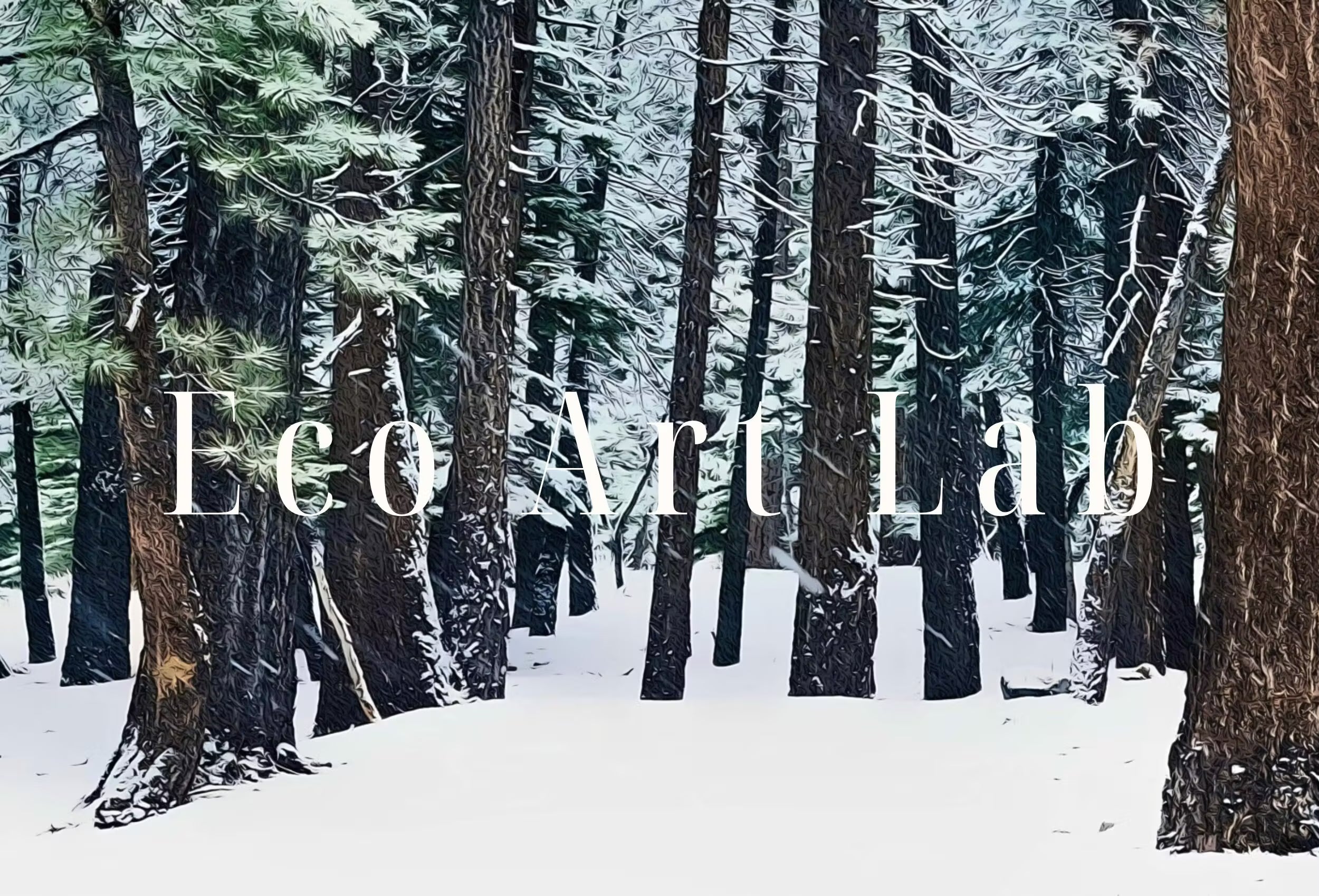 Snowy Winter Forest Print. Printable Art. Christmas Wall Art