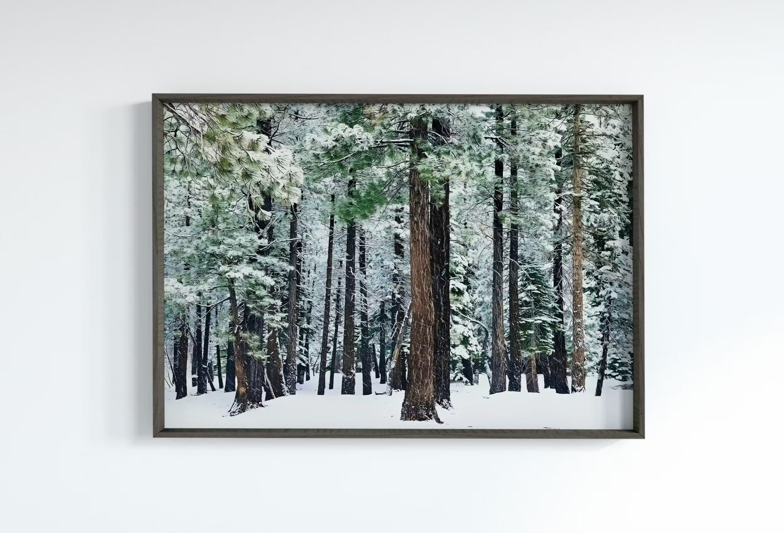 Snowy Winter Forest Print. Printable Art. Christmas Wall Art