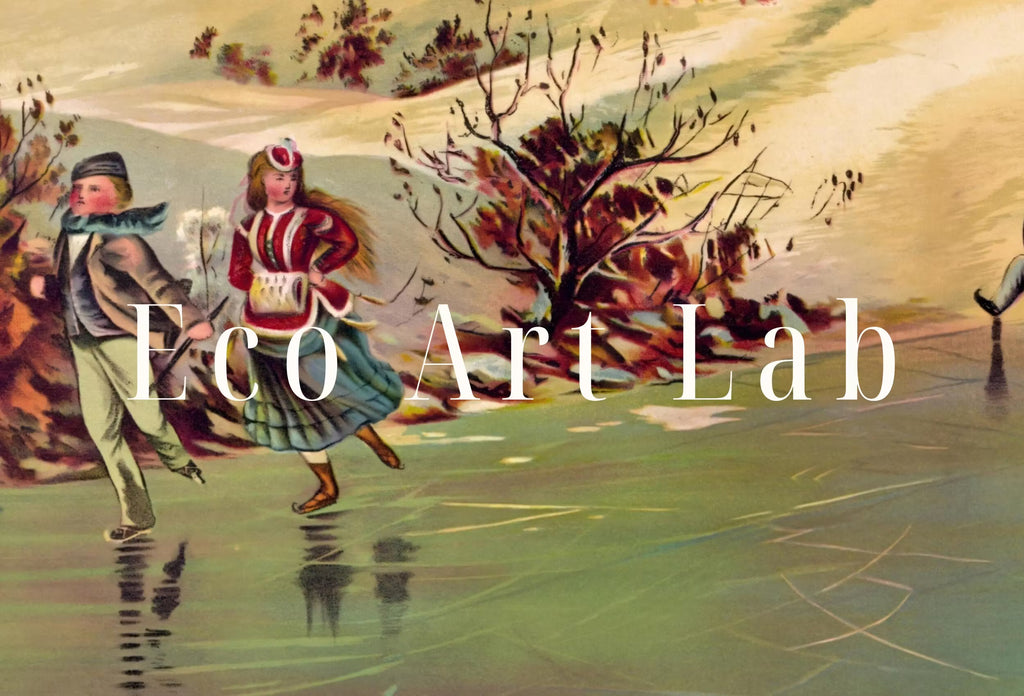 American Winter Life Vintage Art Print. Antique PRINTABLE Painting. Instant Download. Winter Scene Landscape Art. Rustic Country Art