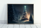 Winter Landscape - Christmas Tree in Forest - Printable Art
