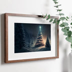 Winter Landscape - Christmas Tree in Forest - Printable Art