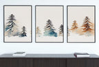 Minimalist Snowy Winter Trees Painting. Printable Wall Art