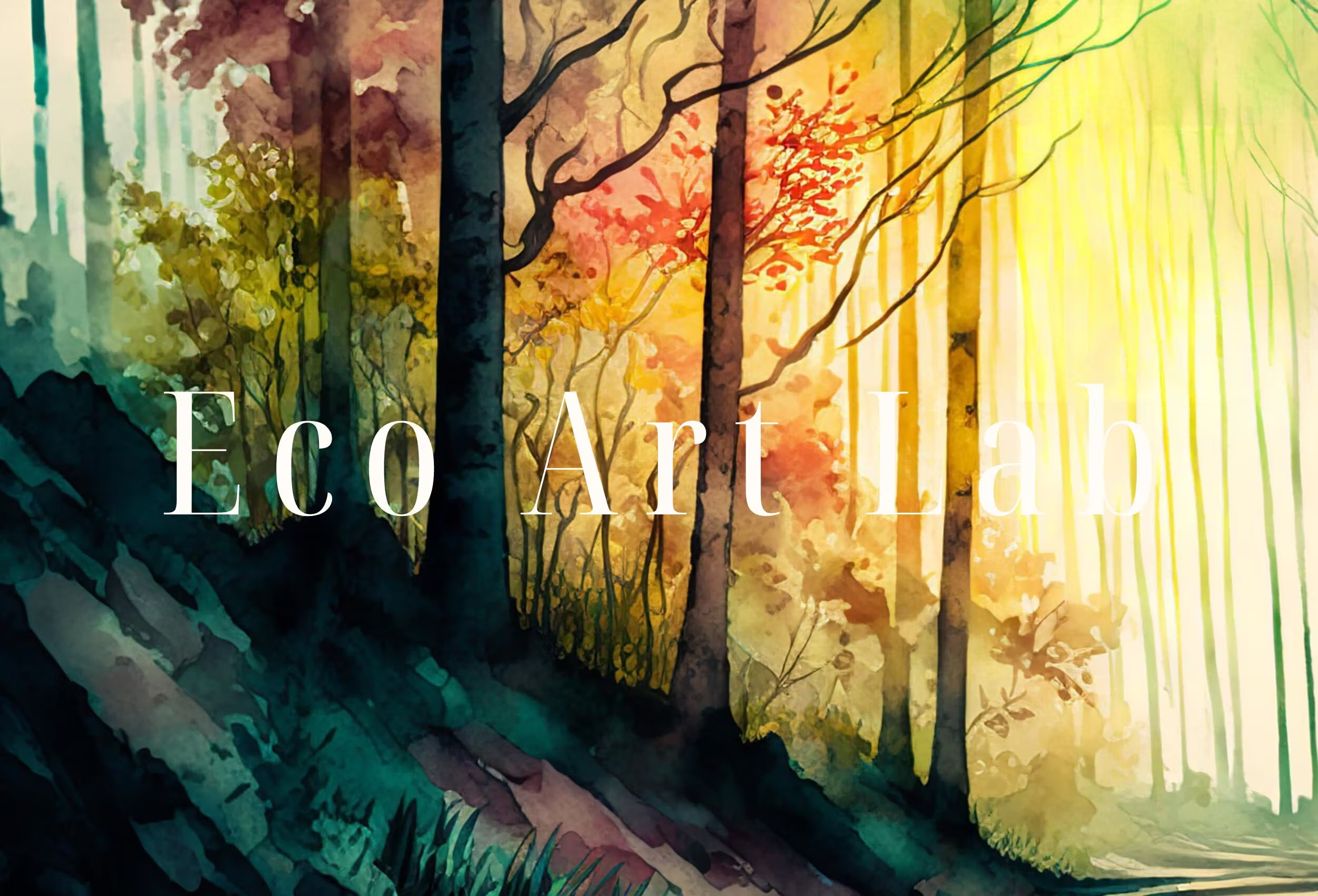 Mountain Forest Art. Watercolor Forest Landscape Printable Wall Art. Green Forest Trees Painting. Digital Art. Nature Decor