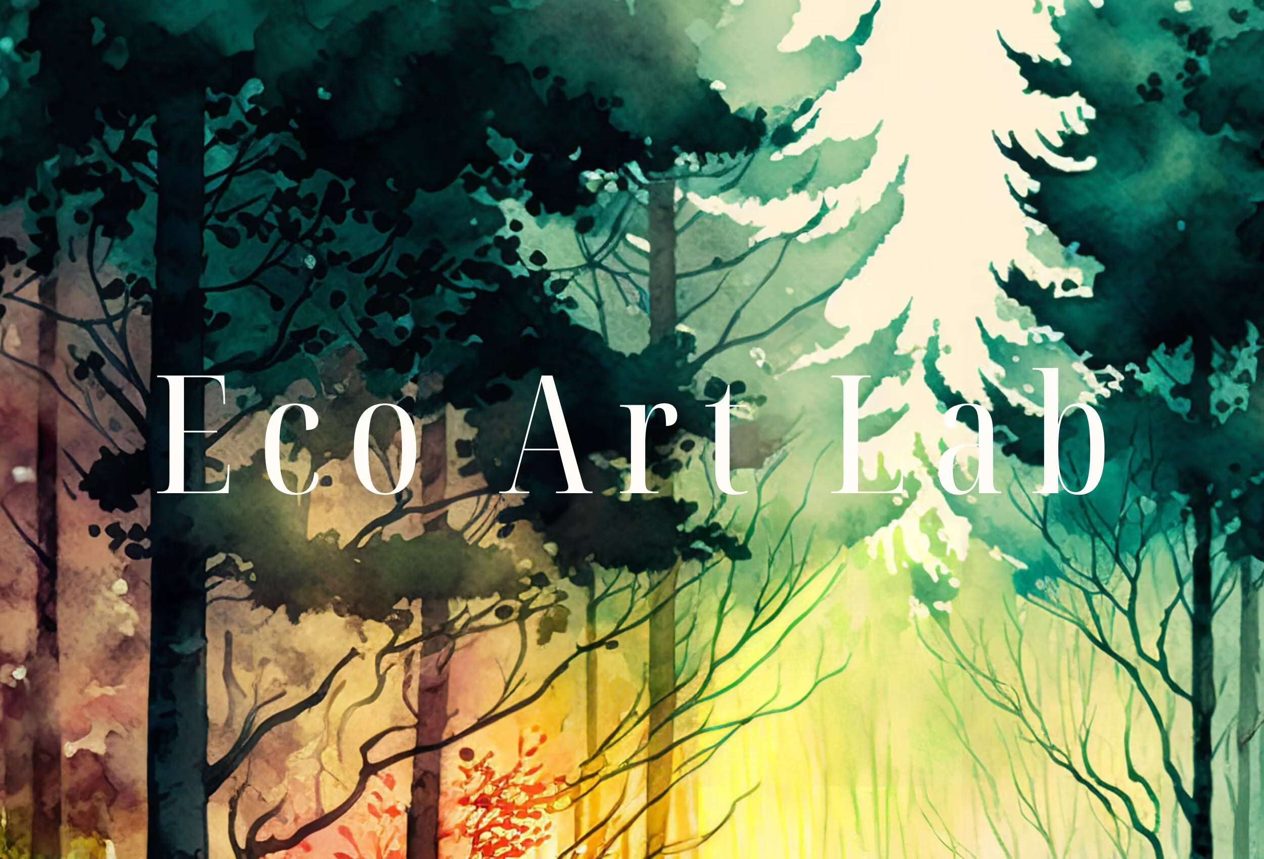 Mountain Forest Art. Watercolor Forest Landscape Printable Wall Art. Green Forest Trees Painting. Digital Art. Nature Decor