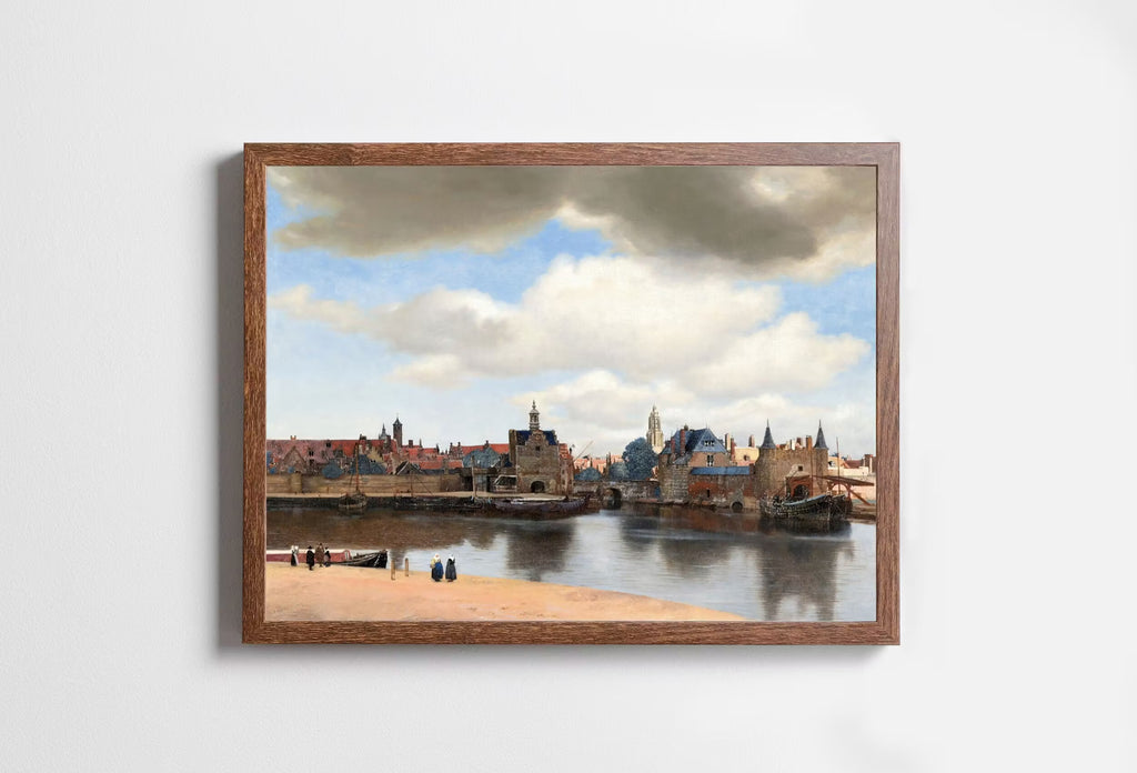 European Landscape Vintage City Oil Painting. Antique Cityscape Print. Classic Famous Vintage Vermeer Print. PRINTABLE Digital Download.